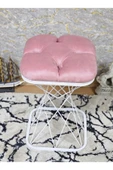 Kare Beyaz  Boyalı Pota - Pembe Babyface Kumaş  Puf , Bench , Puf Oturak , Bench , Ayak Ucu Oturak , Tabure , Makyaj Oturak - 2