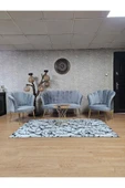 Gold Kaplama Sivriltme Ayak Gri Döşeme Papatya Çay Seti Koltuk Takımı , Balkon, Salon, Ofis, Cafe Koltuk Takımı thumbnail 1