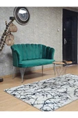 İkili Krom Tel Ayak Yeşil Döşeme Papatya Çay Seti Koltuk Takımı , Balkon, Salon, Ofis, Cafe Koltuk Takımı - 2