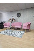Gold Kaplama Sivriltme Ayak Pembe Döşeme Papatya Çay Seti Koltuk Takımı , Balkon, Salon, Ofis, Cafe Koltuk Takımı - 6