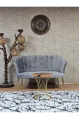 İkili Gold Kaplama Sivriltme Ayak Gri Döşeme Papatya Çay Seti Koltuk Takımı , Balkon, Salon, Ofis, Cafe Koltuk Takımı - 1
