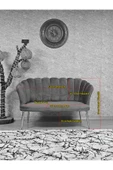 Gold Kaplama Sivriltme Ayak Krem Döşeme Papatya Çay Seti Koltuk Takımı , Balkon, Salon, Ofis, Cafe Koltuk Takımı - 7
