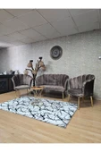 Gold Kaplama Sivriltme Ayak Kahverengi Döşeme Papatya Çay Seti Koltuk Takımı , Balkon, Salon, Ofis, Cafe Koltuk Takımı thumbnail 6