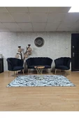Gold Kaplama Sivriltme Ayak Siyah Döşeme Papatya Çay Seti Koltuk Takımı , Balkon, Salon, Ofis, Cafe Koltuk Takımı thumbnail 1