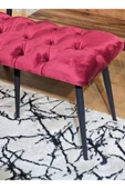 100'lük Benc - Siyah Boyalı Sivriltme Ayaklı Bordo Döşemeli Oturak, Bench, Oturak, Makyaj Pufu - 3