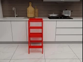 Kırmızı Ahşap Çocuk Öğrenme-Etkinlik Kulesi - 1