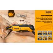 İngco Elektrikli Kalıpçı Seti Gravür Mini 130 W Ahşap Cam Taş İşleme Zımpara Parlatma Hassas Kesi - 6