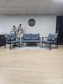 Siyah Boyalı Bahçe Füme Döşeme - Balkon - Mutfak Çay Seti Takımı Bahçe Koltuk Takımı - 1