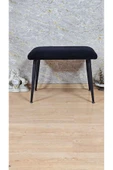 Siyah Boyalı Sivriltme Ayaklı 60cm x 40cm Tedy Kumaşlı Siyah Döşeme Oturak, Bench, Oturak, Puf - 1