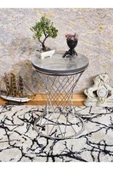 Krom Kaplama Pota 34 cm Suntalem Tablalı  Sehpa -  Marmol  Suntalem Sehpa - Ahşap Sehpa - Zigon Sehpa - 4