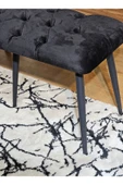 100'lük Benc - Siyah Boyalı Sivriltme Ayaklı Siyah Döşemeli Oturak, Bench, Oturak, Makyaj Pufu - 3