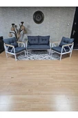 Beyaz Boyalı Bahçe - Balkon - Mutfak Çay Seti Takımı Bahçe Koltuk Takımı - 3