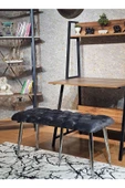 100'lük Benc – Krom Kaplama Sivriltme Ayaklı Füme Döşemeli Oturak, Bench, Oturak, Makyaj Pufu - 4