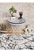 Beyaz Boyalı Pota 34 cm Suntalem Tablalı  Sehpa -  Marmol Suntalem Sehpa - Ahşap Sehpa - Zigon Sehpa - 4