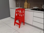 Kırmızı Ahşap Çocuk Öğrenme-Etkinlik Kulesi - 3