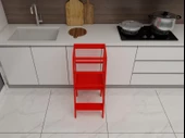 Kırmızı Ahşap Çocuk Öğrenme-Etkinlik Kulesi - 4