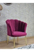 Tekli Gold Kaplama Tel Ayak Bordo Döşeme Papatya Çay Seti Koltuk Takımı , Balkon, Salon, Ofis, Cafe Koltuk Takımı - 2
