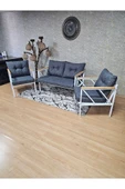 Beyaz Boyalı Bahçe - Balkon - Mutfak Çay Seti Takımı Bahçe Koltuk Takımı - 6