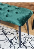 100'lük Benc - Siyah Boyalı Sivriltme Ayaklı Yeşil Döşemeli Oturak, Bench, Oturak, Makyaj Pufu - 3