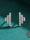 Timeless Series Işıltılı Asimetri Kadın Gümüş Küpe thumbnail 3