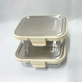 Cooker CKR3486 Cam Saklama Kabı 370 ml Krem 2 Adet - 2