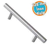 İnox Metal Mobilya Mutfak Çekmece Dolap Dolabı Kapak Kulbu Kulpu Kulpları (128 mm - 12.8 cm) thumbnail 1
