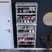 Modilayn VARBİ UMAY' 2 Li Asma Antre 72x181x25, 5 cm’ lik 5 Düşer Kapak 10 Göz Bölme Ayakkabılık - 4