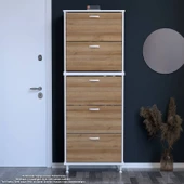 Modilayn VARBİ UMAY' 2 Li Antre Hol 72 x205x 25, 5 cm’ lik 5 Düşer Kapak 10 Göz Bölme Ayakkabılık - 1