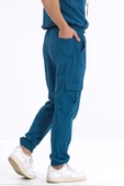 Brl Üniforma BRLBAGEL Tek Alt Kargo Cepli Jogger Likralı Unisex Cerrahi Pantolon Lacivert - 6
