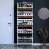 Modilayn VARBİ UMAY' 2 Li Antre Hol 72 x205x 25, 5 cm’ lik 5 Düşer Kapak 10 Göz Bölme Ayakkabılık - 4