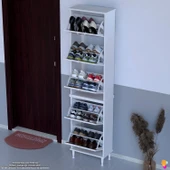 Modilayn VARBİ UMAY Kapı Önü 52x205x26 cm’ lik 5 Düşer Kapak 10 Göz Bölme Ayakkabılık thumbnail 1