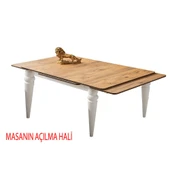Yanlardan Açılır Yakamoz Dişbudak  Masa Topkapı Ayak 4 Ad Çapraz Sandalye 1 Ad Çapraz Bench Sandalye - 12