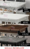 Yanlardan Açılır Yakamoz Dişbudak  Masa Topkapı Ayak 4 Ad Çapraz Sandalye 1 Ad Çapraz Bench Sandalye - 5