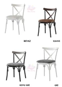 Yanlardan Açılır Yakamoz Dişbudak  Masa Topkapı Ayak 4 Ad Çapraz Sandalye 1 Ad Çapraz Bench Sandalye - 6
