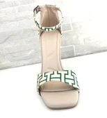 Kadın İnce Topuklu Abiye Ayakkabı Yeni Sezon İnce Bantlı 10 cm Siyah Yeşil - 7