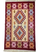 Makine Dokuma Uşak Kilimi, Püsküllü, Çift taraflı - 8