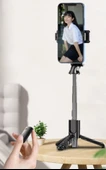 K03 Tripod Bluetooth Kumandalı Selfie Çubuğu Monopod Video ve Fotoğraf Çekim Tripodu - 3