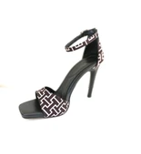 Kadın İnce Topuklu Abiye Ayakkabı Yeni Sezon İnce Bantlı 10 cm Siyah Yeşil - 2