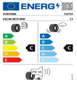 Funtoma 245/40 ZR19 TL 98W REINF. ROADFUN SPORT Oto Yaz Lastiği (Üretim Tarihi:2025) thumbnail 2