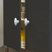 Mobilya Mutfak Dolap Dolabı Çekmece Kulpu Kulbu Plastik Dış Bükey Kulp BEYAZ Renk 10 Adet thumbnail 5