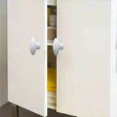 Mobilya Mutfak Dolap Dolabı Çekmece Kulpu Kulbu Plastik Dış Bükey Kulp BEYAZ Renk 10 Adet thumbnail 4