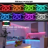 Neon LED şerit 5metre Kırmızı LED zincir bandı hortum esnek dekoratif aydınlatma ışık 12V 10W - 6