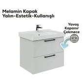 Creavit D20 2 Çekmeceli Lavabo Dolabı Beyaz - 3