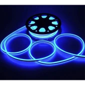 Neon LED şerit 5metre (Mavi) LED zincir bandı hortum esnek dekoratif aydınlatma ışık 12V 10W - 4