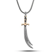 Gümüş Zirkon Taşlı Zülfikar Erkek Kolye  SL10712 - 1