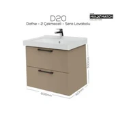 Creavit 2 Çekmeceli Lavabo Dolabı Dafne - 1