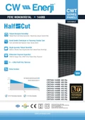 Cw Enerji 455 W Watt 144pm M6 Half Cut Güneş Paneli Solar Panel Monokristal - 2