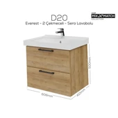 Creavit D20 2 Çekmeceli Lavabo Dolabı Everest - 1
