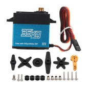 Qy3235mg 35kg Servo Motor 180 Derece Gxservo 25T Metal Dişli Yüksek Tork Su Geçirmez Çift Rulman Dijital Robot El Kol Araba Direksiyon Yön Helikopter Uçak Bot Kamyon thumbnail 4