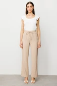 Ekol Minimalist Oversize Kadın Pantolon - Yüksek Bel - Rahat thumbnail 1
